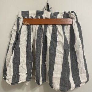 Striped Grey and White Circle Skirt